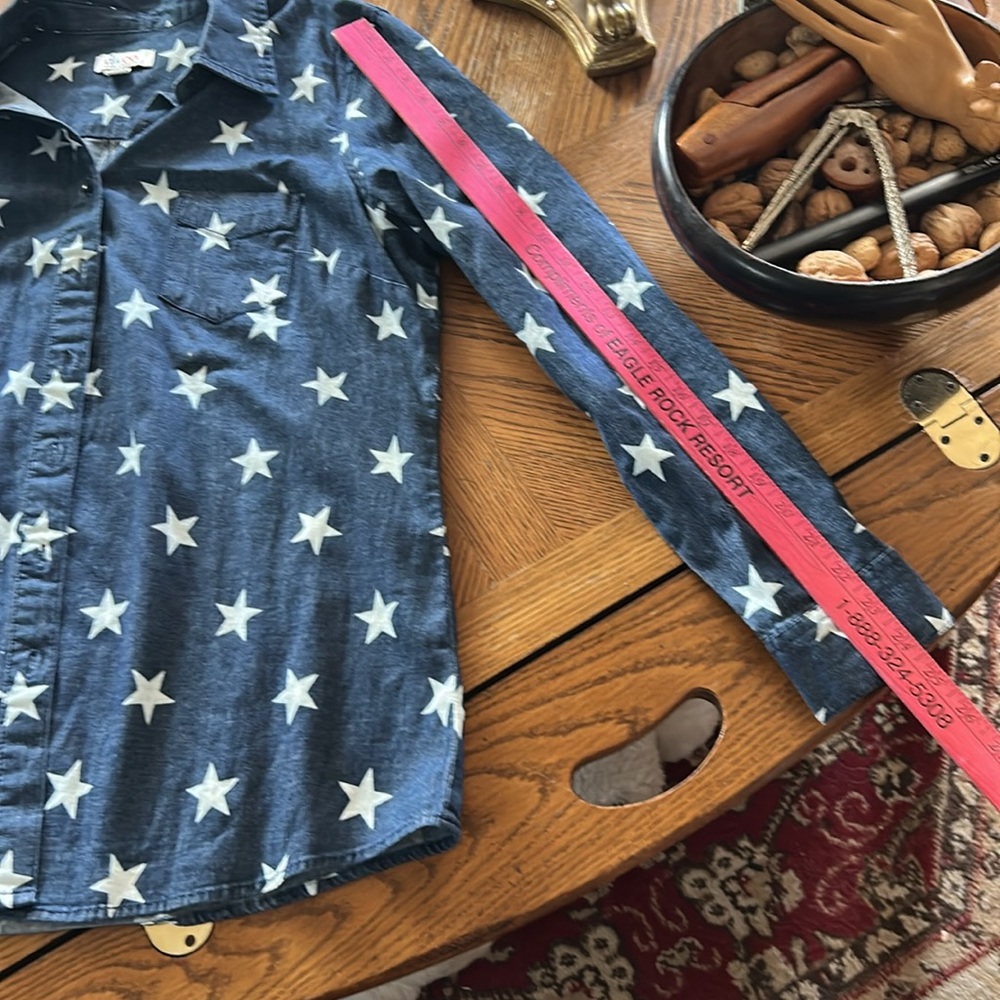 Blue & White Stars Denim Shirt - Picture 13 of 15